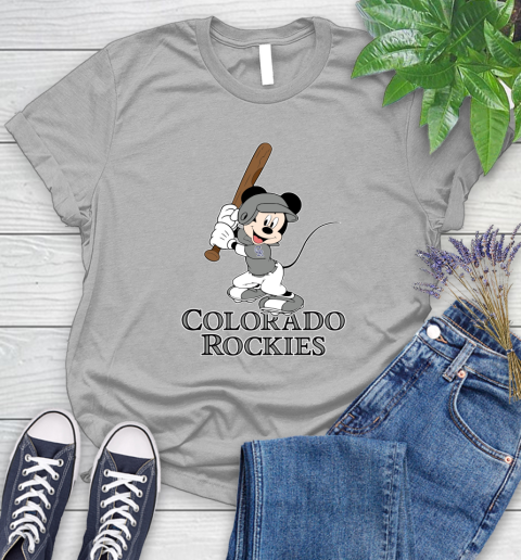 MLB Baseball Colorado Rockies Cheerful Mickey Mouse Shirt Women's T-Shirt 5