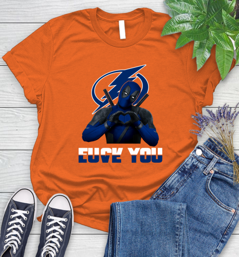 NHL Tampa Bay Lightning Deadpool Love You Fuck You Hockey Sports Women's T-Shirt 3