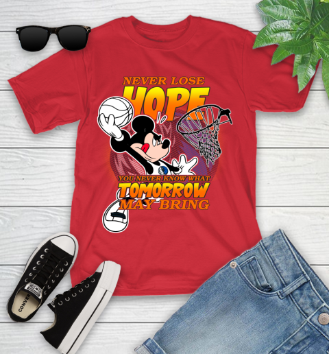 Dallas Mavericks NBA Basketball Mickey Disney Never Lose Hope Youth T-Shirt 13