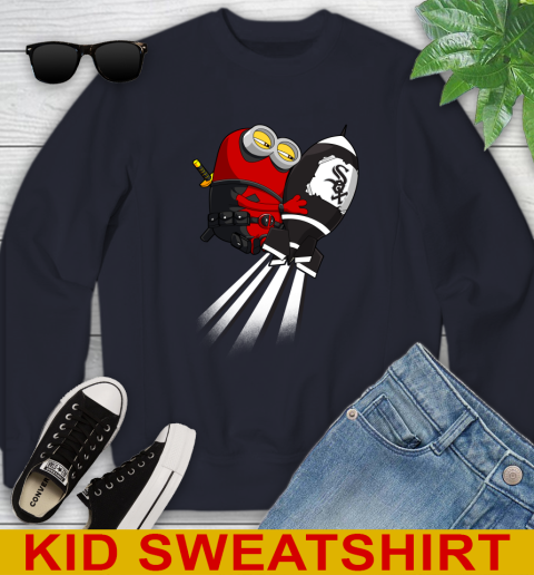 MLB Baseball Chicago White Sox Deadpool Minion Marvel Shirt Youth Sweatshirt 2