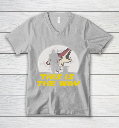 Arizona Coyotes NHL Ice Hockey Star Wars Yoda And Mandalorian This Is The Way V-Neck T-Shirt 3