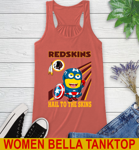NFL Football Washington Redskins Captain America Marvel Avengers Minion Hail To The Skín Shirt Racerback Tank 3