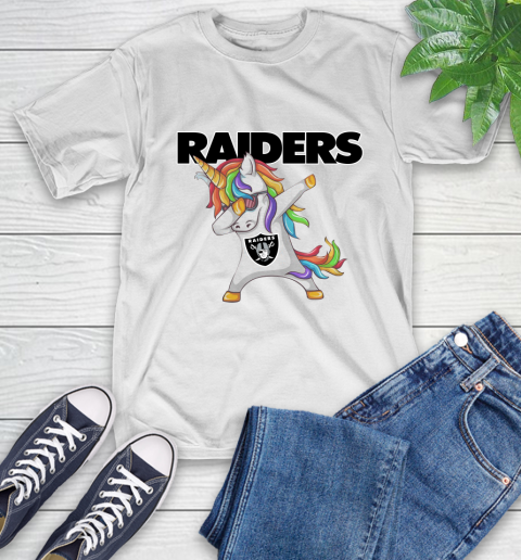 Oakland Raiders NFL Football Funny Unicorn Dabbing Sports T-Shirt