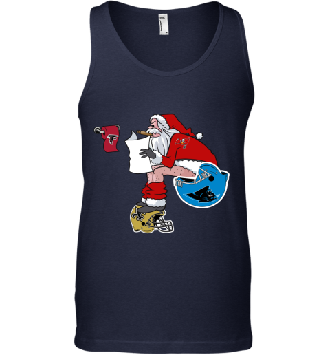 uxsn santa claus tampa bay buccaneers shit on other teams christmas unisex tank 17 front navy