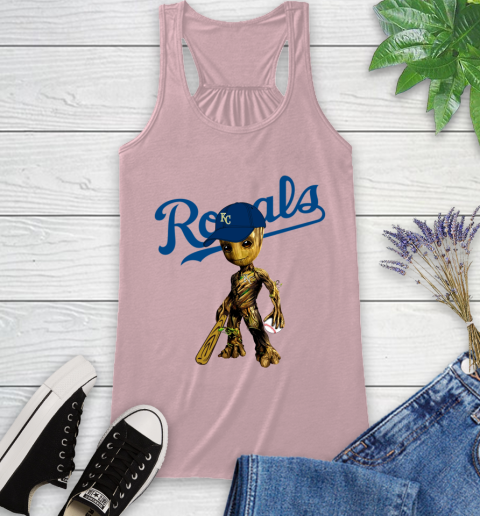 MLB Kansas City Royals Groot Guardians Of The Galaxy Baseball Racerback Tank 11