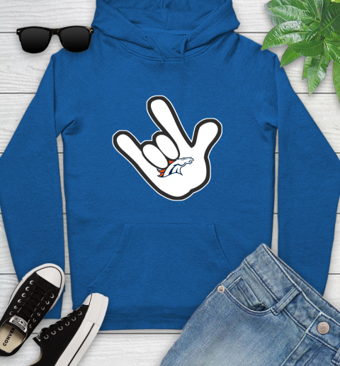 Denver Broncos NFL Football Mickey Rock Hand Disney Youth Hoodie 9
