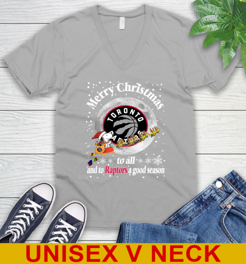 Toronto Raptors Merry Christmas To All And To Raptors A Good Season NBA Basketball Sports V-Neck T-Shirt 3