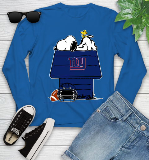 New York Giants NFL Football Snoopy Woodstock The Peanuts Movie Youth Long Sleeve 9