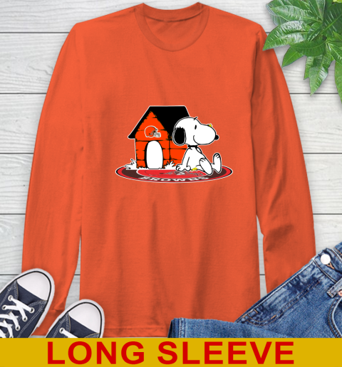 NFL Football Cleveland Browns Snoopy The Peanuts Movie Shirt Long Sleeve T-Shirt 5