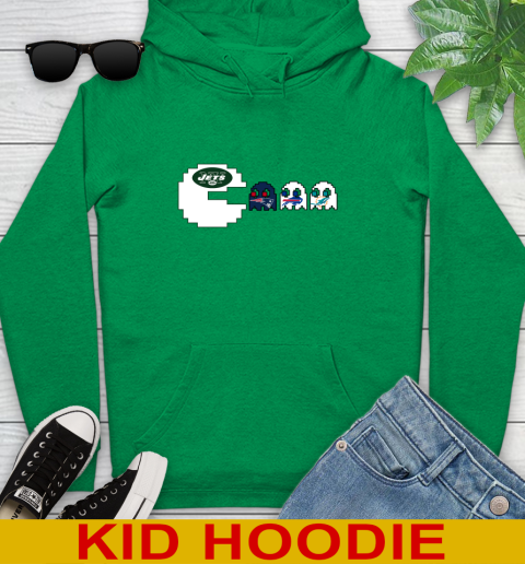 New York Jets NFL Football Pac Man Champion Youth Hoodie 8