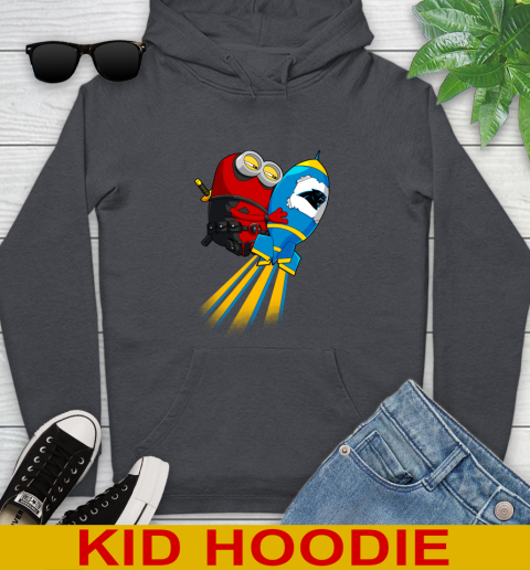 NFL Football Carolina Panthers Deadpool Minion Marvel Shirt Youth Hoodie 9