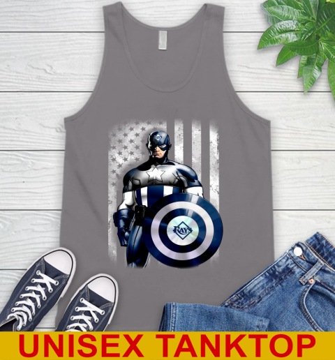 Tampa Bay Rays MLB Baseball Captain America Marvel Avengers American Flag Shirt Tank Top 6