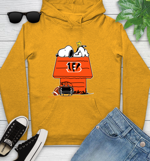 Cincinnati Bengals NFL Football Snoopy Woodstock The Peanuts Movie Youth Hoodie 3
