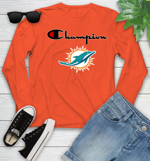 NFL Football Miami Dolphins Champion Shirt Youth Long Sleeve 2