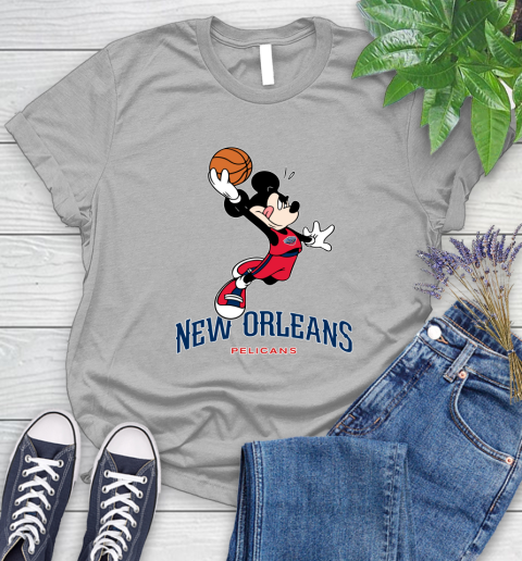 NBA Basketball New Orleans Pelicans Cheerful Mickey Mouse Shirt Women's T-Shirt 5