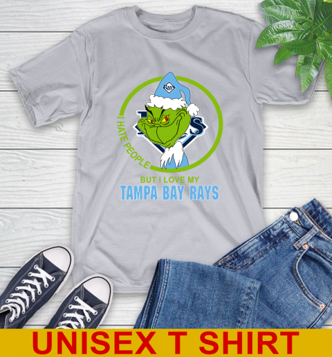 Tampa Bay Rays MLB Christmas Grinch I Hate People But I Love My Favorite Baseball Team T-Shirt 6