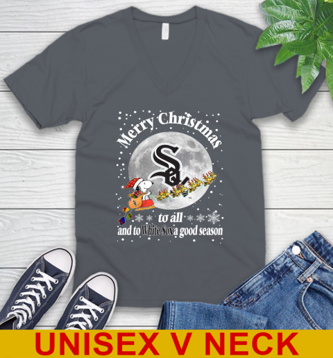White Sox Merry Christmas To All And To White Sox A Good Season MLB Baseball Sports V-Neck T-Shirt 4