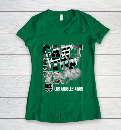 NHL Los Angeles Kings Hockey Can't Stop Vs Women's V-Neck T-Shirt 3