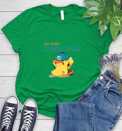 NFL Pikachu Football Sports Miami Dolphins Women's T-Shirt 6