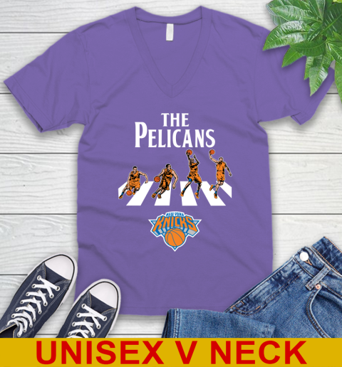 NBA Basketball New York Knicks The Beatles Rock Band Shirt V-Neck T-Shirt 8