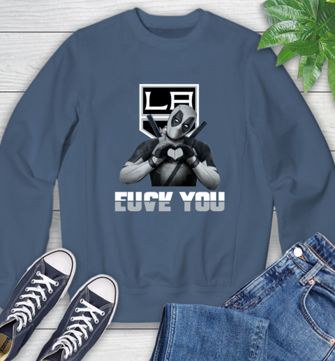 NHL Los Angeles Kings Deadpool Love You Fuck You Hockey Sports Sweatshirt 8