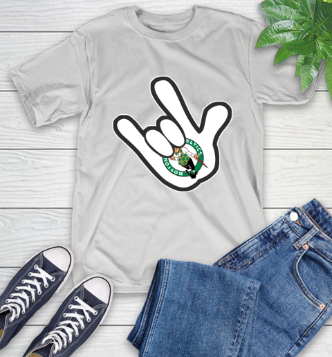 Boston Celtics NBA Basketball Mickey Rock Hand Disney T-Shirt