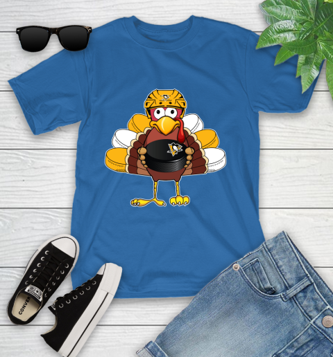 Pittsburgh Penguins Turkey Thanksgiving Day Youth T-Shirt 9