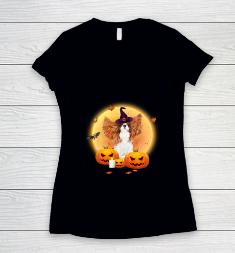 Halloween Cavalier King Charles Spaniel Funny Hallowe'en Women's V-Neck T-Shirt
