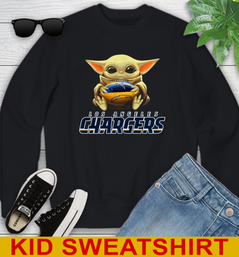 NFL Football Los Angeles Chargers Baby Yoda Star Wars Shirt Youth Sweatshirt 2