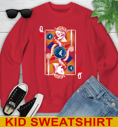 NBA Basketball Minnesota Timberwolves The Queen Of Hearts Card Shirt Youth Sweatshirt 7