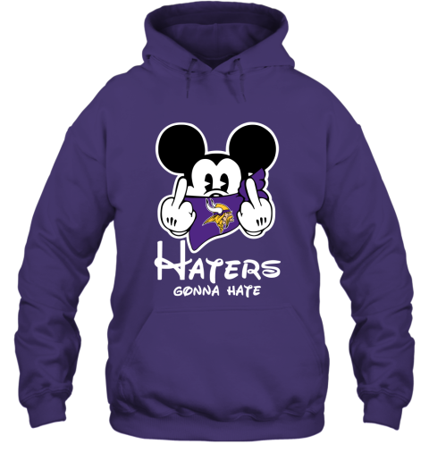 NFL Minnesota Vikings Haters Gonna Hate Mickey Mouse Disney Football T Shirt sRWLRZZBALL hoodie 23 95 151514 front purple