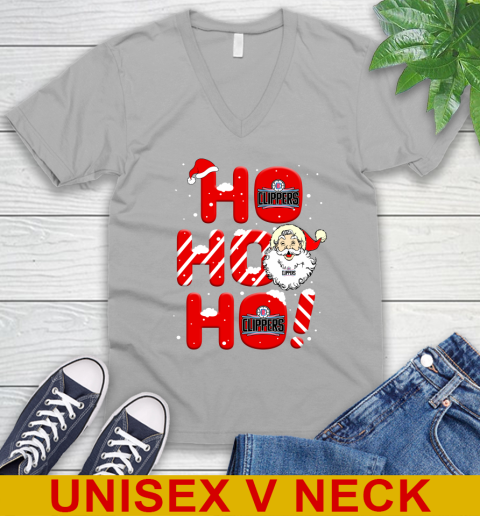 LA Clippers NBA Basketball Ho Ho Ho Santa Claus Merry Christmas Shirt V-Neck T-Shirt 3