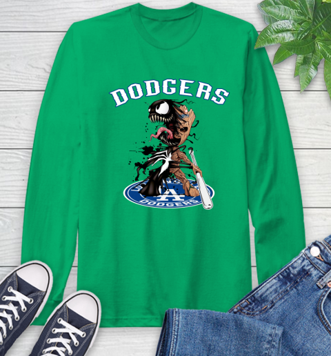 MLB Los Angeles Dodgers Baseball Venom Groot Guardians Of The Galaxy Long Sleeve T-Shirt 7