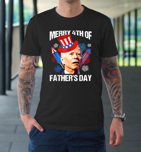 Merry 4th Of Fathers Day Fourth Of July Joe Biden Confused T-Shirt