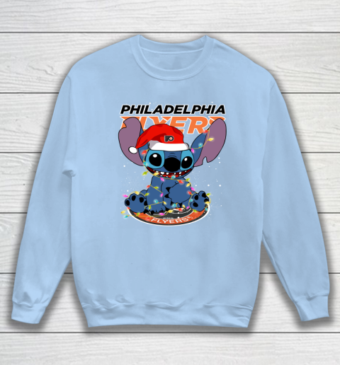 Philadelphia Flyers NHL Hockey noel stitch Christmas Sweatshirt 4