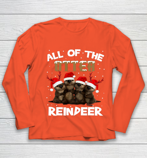 All Of Otter Reindeer Christmas Pajamas Tshirt Xmas Youth Long Sleeve 3