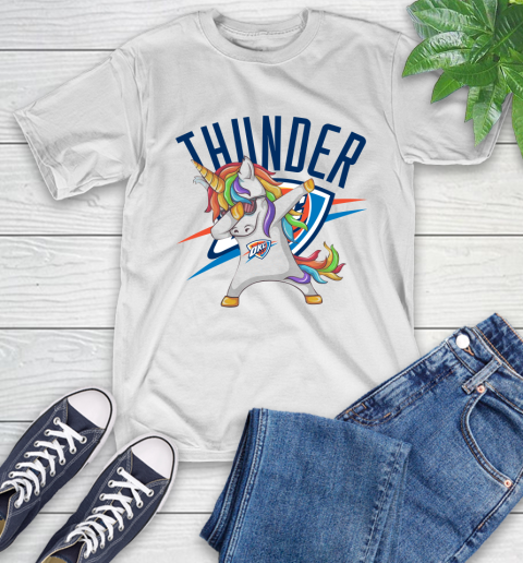 Oklahoma City Thunder NBA Basketball Funny Unicorn Dabbing Sports T-Shirt