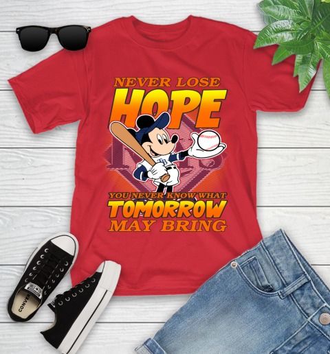 Tampa Bay Rays MLB Baseball Mickey Disney Never Lose Hope Youth T-Shirt 13