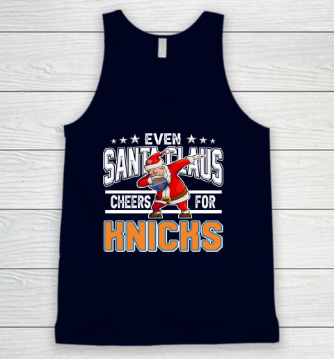 New York Knicks Even Santa Claus Cheers For Christmas NBA Tank Top 2
