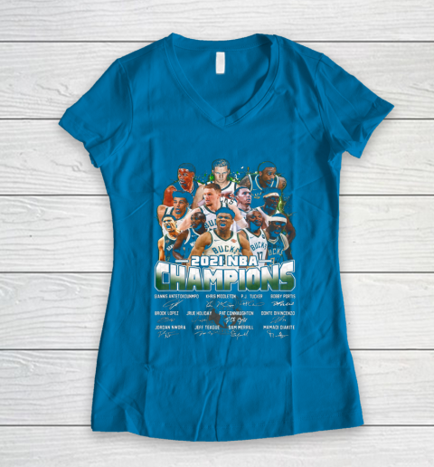 Milwaukee Bucks Championship shirt Milwaukee Basketball Bucks Finals 2021 Women's V-Neck T-Shirt 5