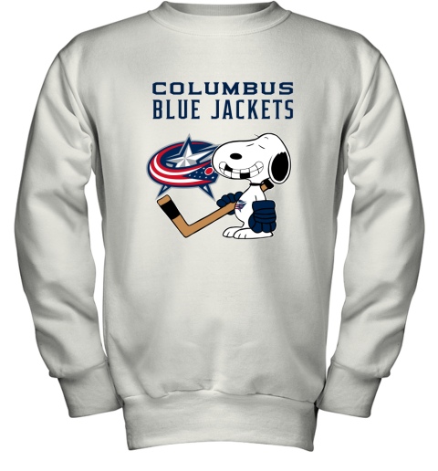 Columbus Blue Jackets Ice Hockey Broken Teeth Snoopy NHL Youth Sweatshirt