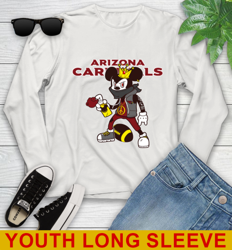 Arizona Cardinals NFL Football Mickey Peace Sign Sports Youth Long Sleeve 12