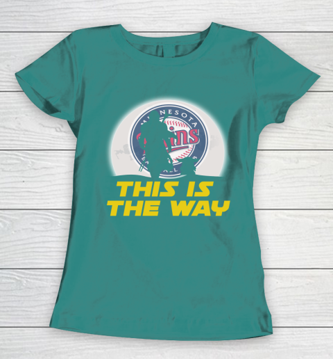 Minnesota Twins MLB Baseball Star Wars Yoda And Mandalorian This Is The Way Women's T-Shirt 10