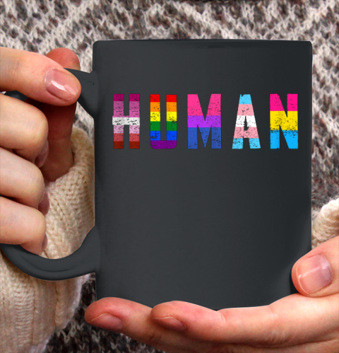 HUMAN Flag LGBT Gay Pride Month Transgender Ceramic Mug 11oz