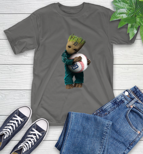 MLB Groot Guardians Of The Galaxy Baseball Sports Detroit Tigers T-Shirt 9