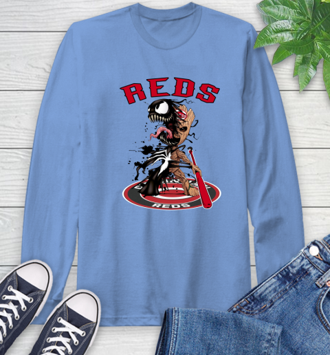 MLB Cincinnati Reds Baseball Venom Groot Guardians Of The Galaxy Long Sleeve T-Shirt 11