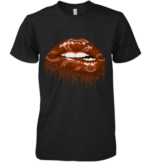 Biting Glossy Lips Sexy Chicago Bears NFL Football Premium Men's T-Shirt