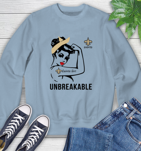 NFL New Orleans Saints Girl Unbreakable Football Sports Sweatshirt 5