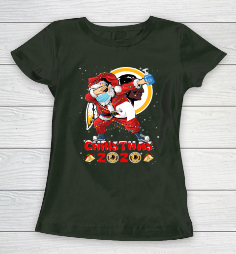 Washington Redskins Funny Santa Claus Dabbing Christmas 2020 NFL Women's T-Shirt 4