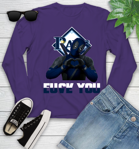 MLB Tampa Bay Rays Deadpool Love You Fuck You Baseball Sports Youth Long Sleeve 4